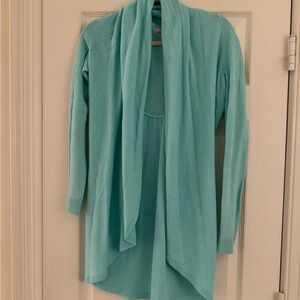 Lilly Pulitzer Turquoise Open Front Cardigan